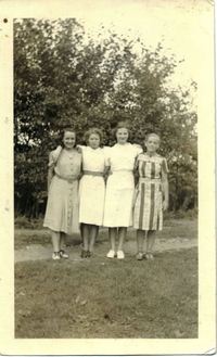 Mildred Cobbe, Alice Kelly, Beulah Patchell and Laura Cobbe